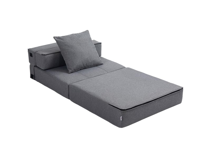  Fauteuil convertible 1 place en tissu gris foncé 70 x 70 x 61 cm  - Conforama B