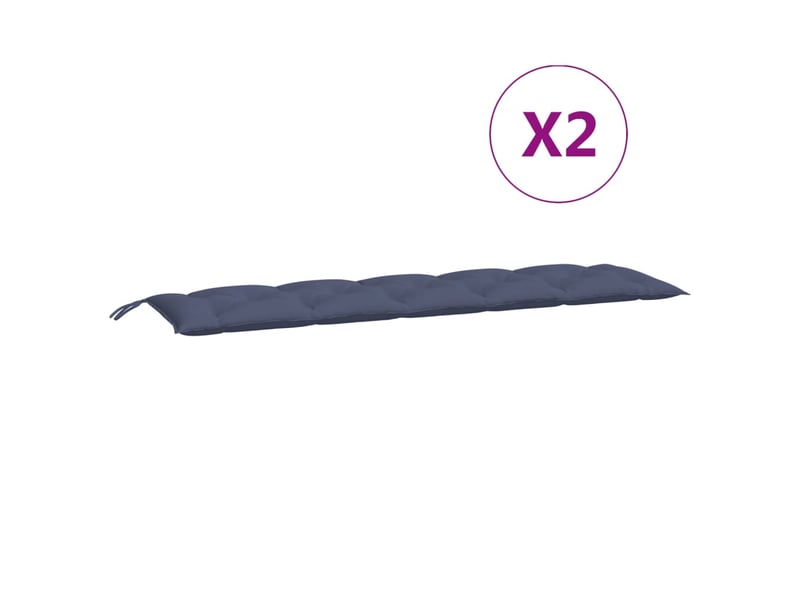  Lot de 2 coussins de banc de jardin, coussins d'assise bleu marine 180x50x7 cm cf58644  - Conforama E