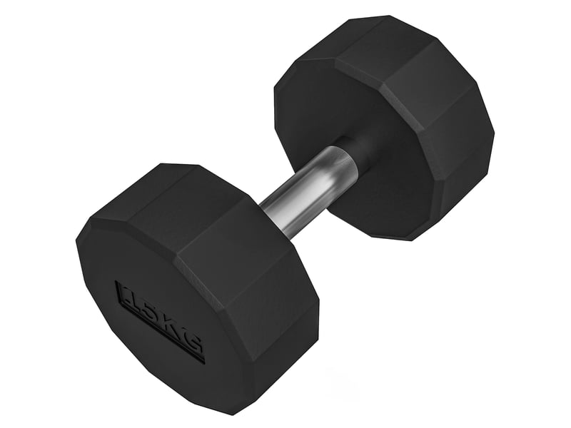  Haltère poignée antidérapante, fitness, sport à domicile, 15kg, noir  - Conforama B
