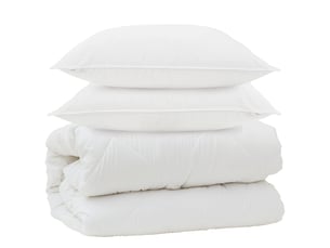 Couette avec oreillers avec oreiller 3 pièces - duvet blanc microfibre