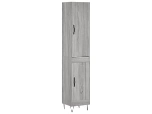 Buffet haut - bahut - meuble de rangement sonoma gris 34,5x34x180 cm bois d'ingénierie