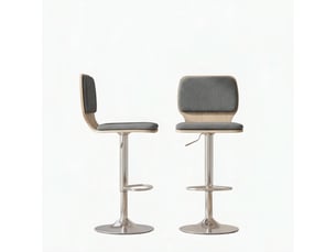 tabouret de bar assise réglable en hauteur <strong>STILVORA</strong> - gris hauteur d'assise 59 cm vendu Par paire