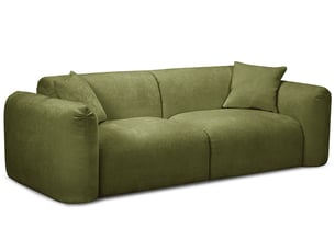 Canapé droit fixe <strong>BOBOCHIC</strong> <strong>SIENA</strong> 3 places Tissu vert