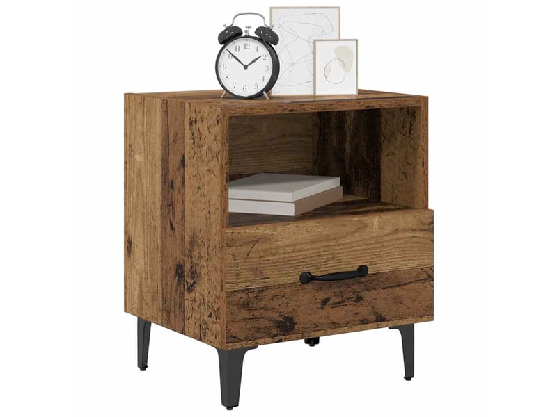 Table de chevet 2 pièces bois ancien 40 x 35 x 47.5 cm - Conforama C