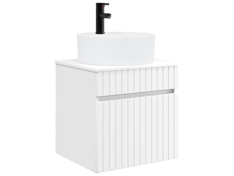  Meuble de lavabo mural, rangement salle de bain blanc 49x44.5x65 cm  - Conforama A