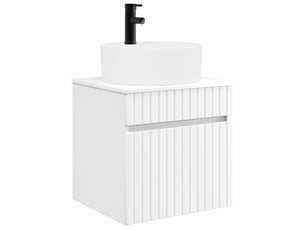 Meuble de lavabo mural, rangement salle de bain blanc 49x44.5x65 cm