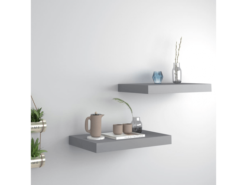  Étagères murales flottantes 2 pcs mdf gris 40x23x3,8 cm- comfortxl  - Conforama B