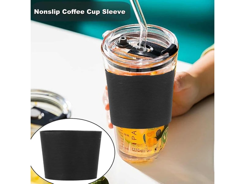 Manchon gobelet, manchon en silicone pour verre, 10 pièces manchons de protection antidérapants en silicone, manchons de tasse réutilisable QWE000251 - Conforama C