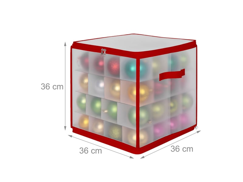  Boîte de rangement pour décorations de noël pratique compartiments ajustables 36 x 36 x 36 cm en plastique transparent 13_0017994  - Conforama A