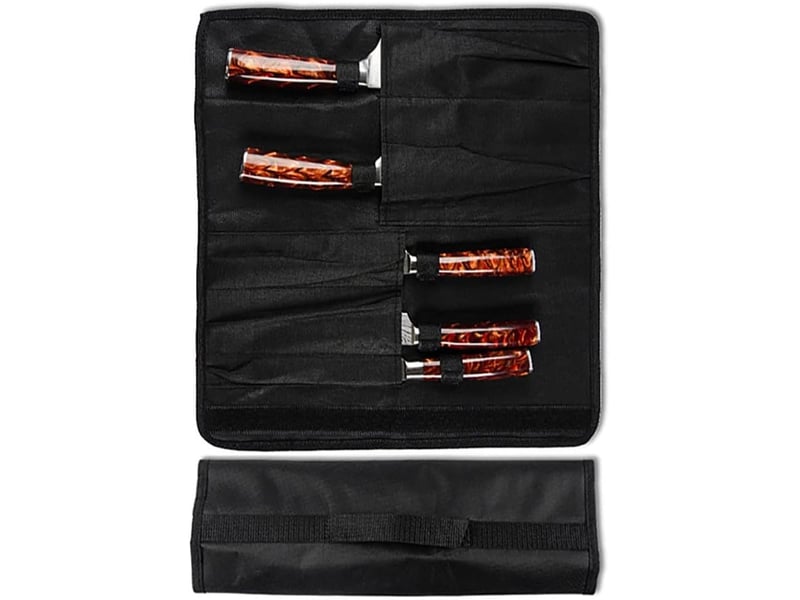  Oxford en rouleau pour couteaux de chef - pour couteaux, porte-couteau de, outil de couverts de cuisine - de chef à 5 emplacements avec poignée  - Conforama A