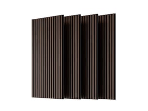Lot de 4 panneaux muraux acoustiques à lames 120 x 60 cm noyer, mdf et polyester pour murs et plafonds