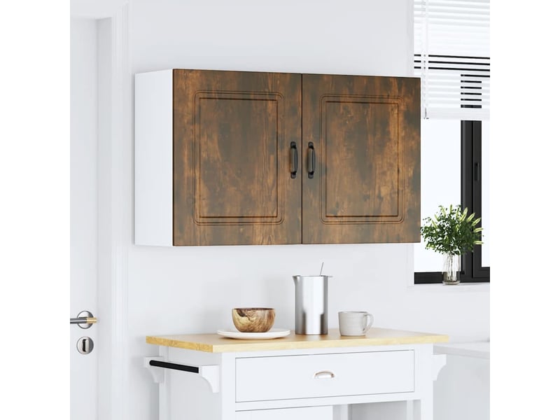  Meuble de rangement, armoires murales de cuisine kalmar en bois d'ingénierie chêne fumé  - Conforama B
