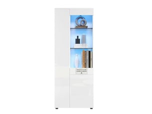 Vitrine coloris blanc 8 étagère(s) <strong>KORFEE</strong> <strong></strong> - 44.95 cmx70 cm