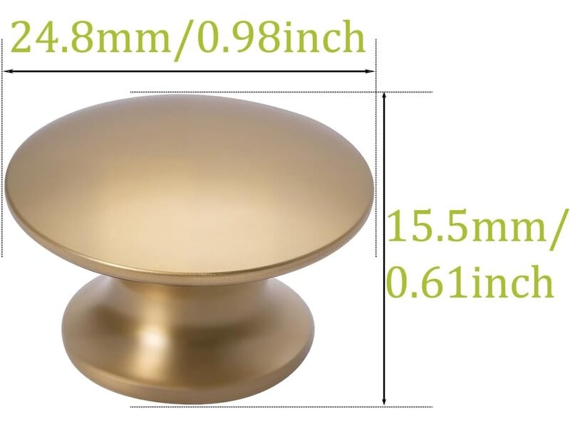 Nakupenda, lot de 4 tireurs pour meubles de couleur dorée, tireurs ronds en laiton, tireurs pour armoires de cuisine, tiroirs, 24,8 x 20 mm - Conforama B