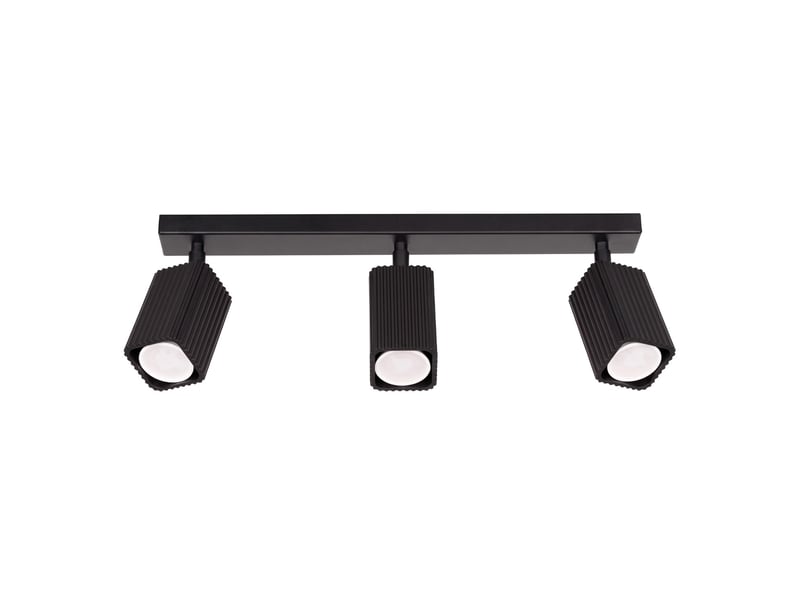  Plafonnier rayo 3l noir aluminium moderne 16.5x45x6cm SL.3165 - Conforama A