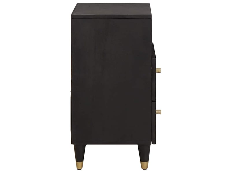  Table de chevet noir 50 x 33 x 62 cm bois de mangue massif  - Conforama D