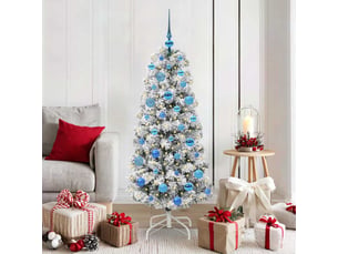 Sapin de noël - arbre de noël artificiel à branches articulées vert et blanc