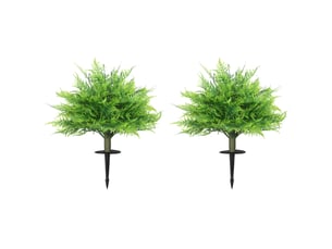 Fougères de boston artificielles, résistantes aux uv, avec tuteurs, lot de 2, 60 cm, pour jardin ou terrasse.