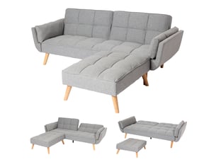 Canapé droit fixe DECOSHOP 26 2 places Bois marron