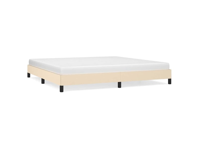  Lit double- lit adulte -  cadre de lit sans matelas crème 200x200 cm tissu  - Conforama A