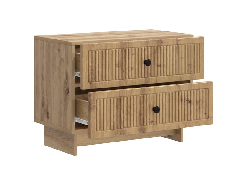 Table de chevet - cabinet de chevet - table de nuit chêne artisanal 62 x 34,5 x 47,5 cm - Conforama C