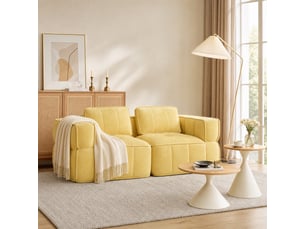 Canapé droit compressé fixe <strong>MEUBLES COSY</strong> <strong></strong> 2 places Tissu
