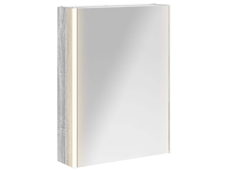 Armoire miroir de salle de bain, cabinet de salle de bain gris sonoma 53,5 x 15,5 x 70 cm cf65169 - Conforama A