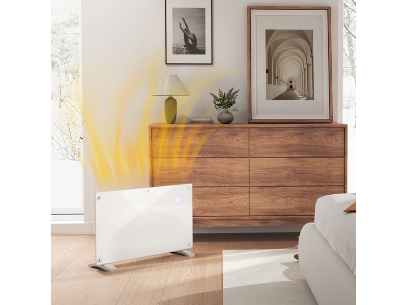 Radiateur électrique au sol ou mural 1500w affichage led, minuterie 24 heures ou hebdomadaire, thermostat, télécommande - Conforama C