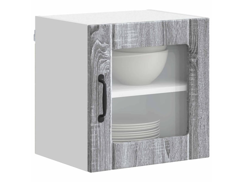  Meuble mural de cuisine, cabinet en verre mural sonoma gris 40x31x40cm  - Conforama C