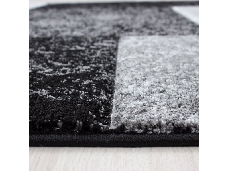 Carre - tapis géométrique à carreaux - noir et gris 120 x 170 cm HAWAII1201701330BLACK - Conforama C
