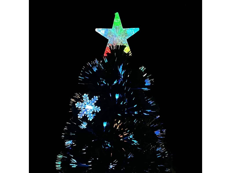  Sapin de noël - arbre de noël et flocons de neige led noir 240 cm fibre optique  - Conforama D