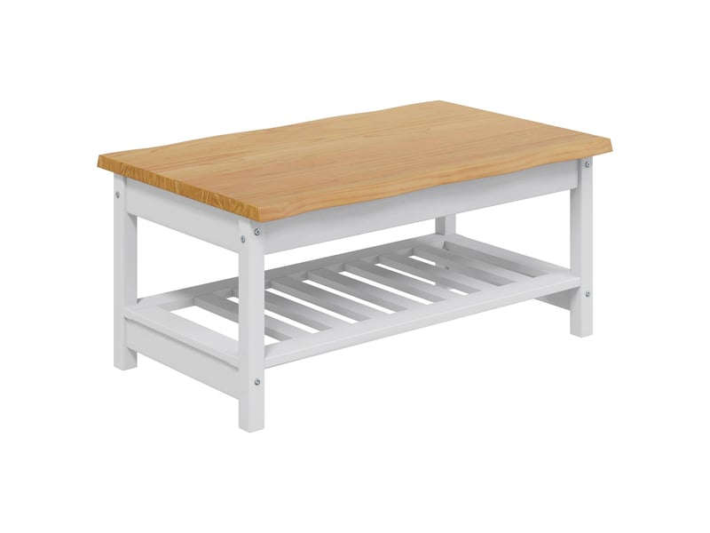 Table basse - table de salon - table à thé ekai blanc 100 x 60 x 45,5 cm bois de pin massif  - Conforama A