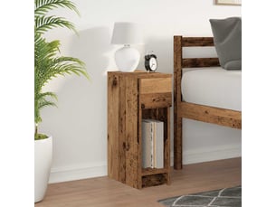 Table de chevet - cabinet de chevet - table de nuit avec tiroir vieux bois 20x36x60 cm