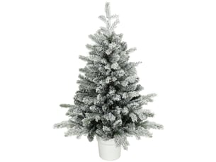 Mini sapin de noël de 90 cm avec 296 extrémités de branches, pot effet neige, mini sapin de table pour la maison ou le bureau, blanc