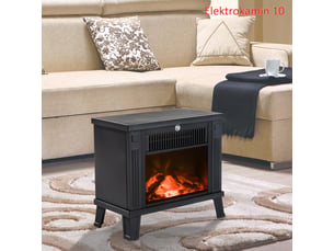 Poêle électrique autonome noir en métal 6001200 w avec effet flamme, chauffage indépendant pour soirées agréables