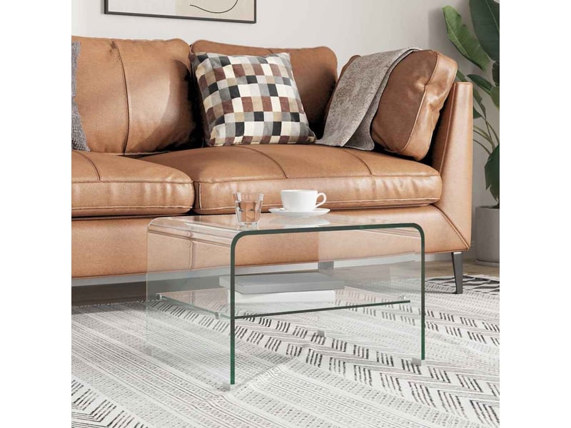  Table basse - table de salon - table à thé clair 50x45x33 cm verre trempé  - Conforama B