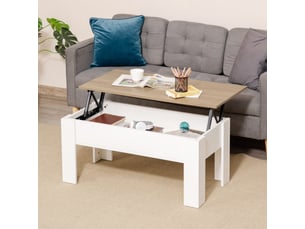 Table basse rectangulaire coloris blanc <strong></strong> <strong></strong> - 50 cmx100 cm