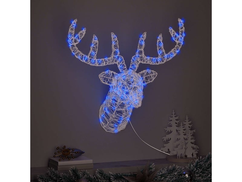 Tête de renne, éclairage de noël 140 led bleu 68 x 36,5 x 62,5 cm acrylique cf62100 - Conforama C