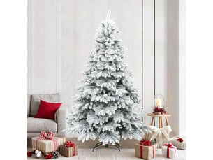 Sapin de noël, arbre de noël artificiel à branches pliantes, duveteux de neige cf61145