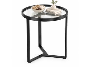 Table basse rond(e) coloris noir KOVIEA  - 45 cmx45 cm