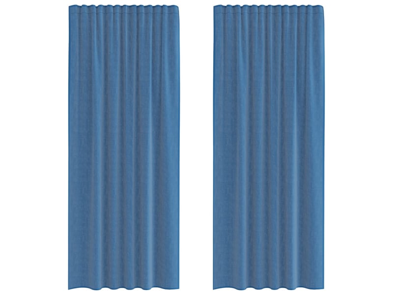  Lot de 2 rideaux en voile, voilages avec passe-tringles bleu royal cf44464  - Conforama A