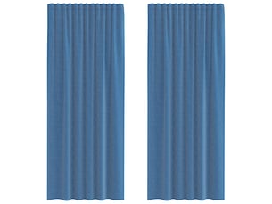 Lot de 2 rideaux en voile, voilages avec passe-tringles bleu royal cf44464