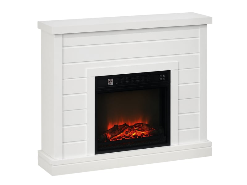  Cheminée électrique avec chauffage 1800 w, effet flamme 3d, blanche  - Conforama A