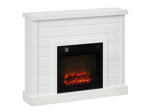 Cheminée électrique avec chauffage 1800 w, effet flamme 3d, blanche