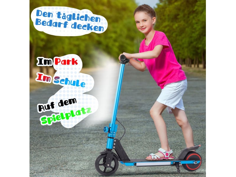  Trottinette électrique enfant 6,5'' 60wh pliable 14 kmh aluminium bleu  - Conforama B