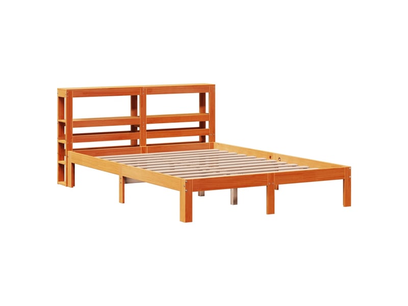  Lit double- lit adulte -  cadre de lit sans matelas  marron 120x190cm bois pin massif  - Conforama B