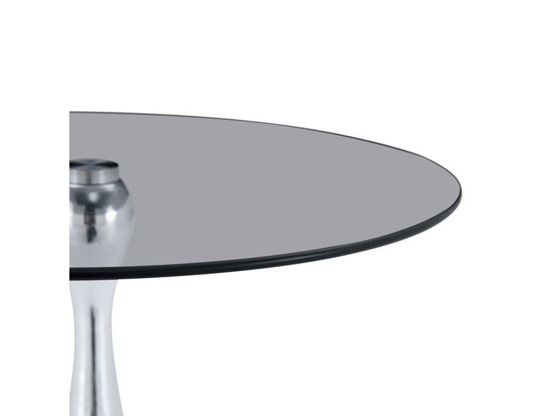  Table d'appoint ronde 50x50x51,5 cm en verre trempé et métal argent  - Conforama D