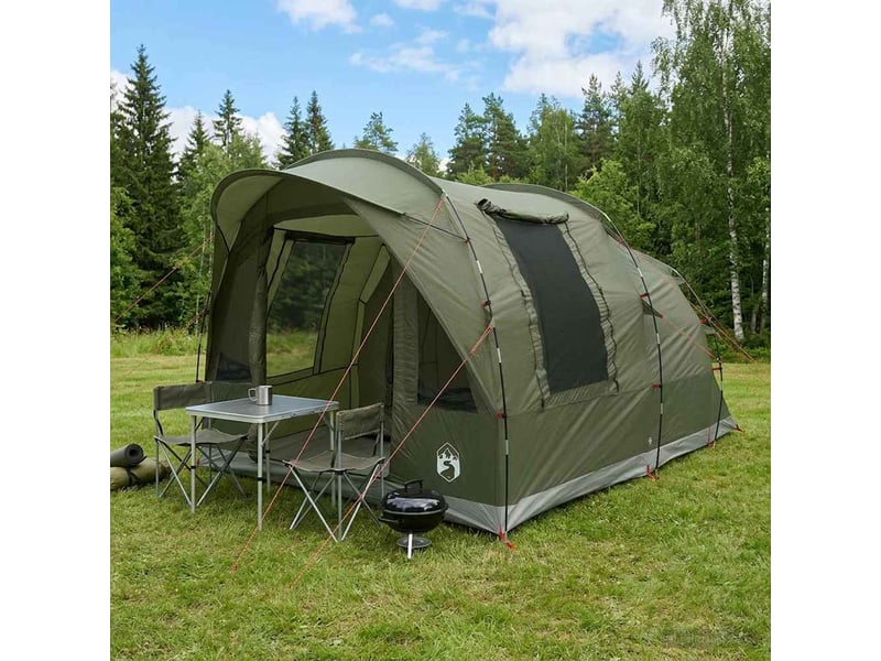  Tente tunnel, tente de camping 3 personne vert olive polyester et acier  - Conforama B