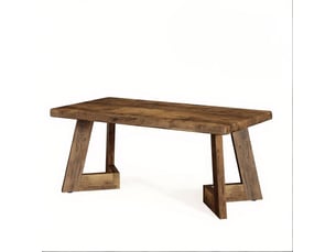 Table basse rectangulaire 120x60x51 cm style campagne panneau de particules brun rustique