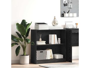 Étagère de rangement 80 x 24 x 76 cm bois d'ingénierie chêne noir